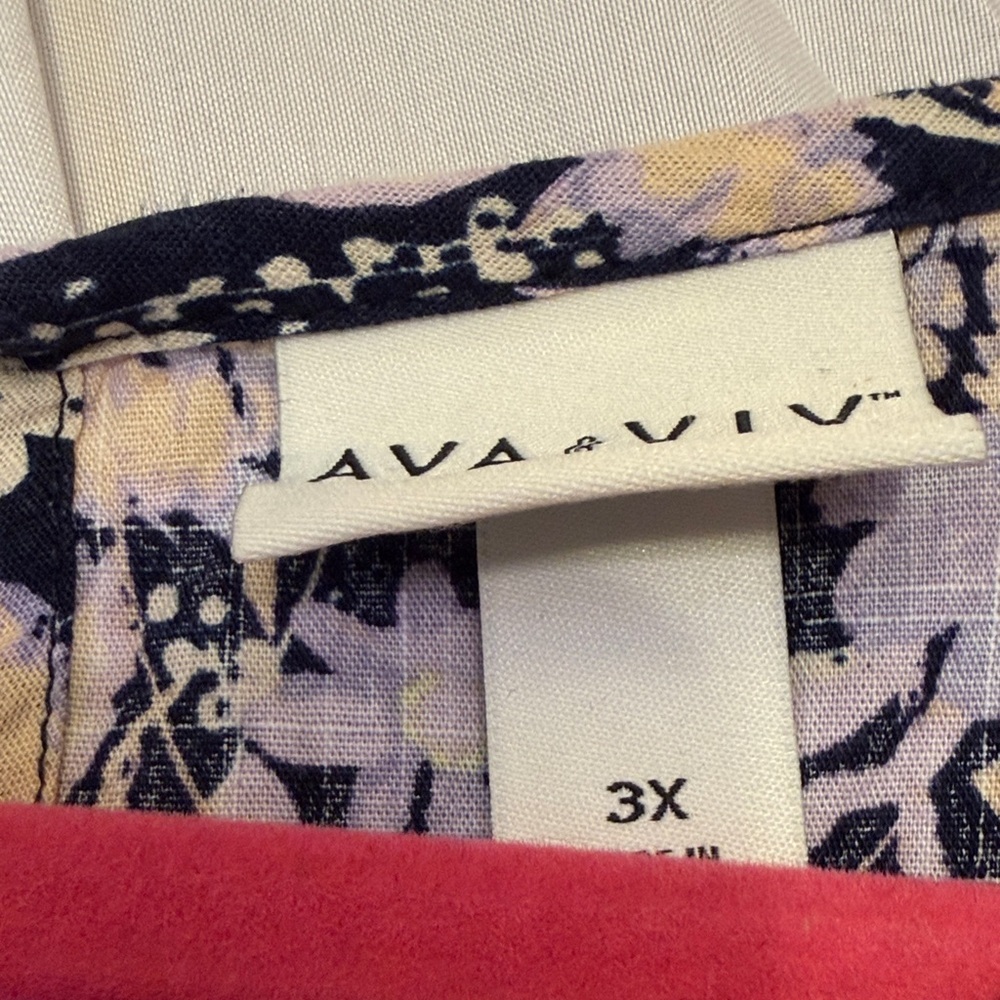 Ava & Viv Black Floral Peasant Blouse with Cream and Yellow Accents - Picture 3 of 4